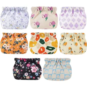 CUGBO8 Mini Makeup Bags for Purse - Small Zipperless Travel Bag, Snap Closure Organizer Bag, Waterproof Portable Purse, Storage for Cosmetics, Headphones, Jewelry