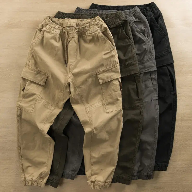 Men's Multi-Size Loose-Fit Durable Cargo Work Pants with Large Pockets - For Electrical Welding, Auto Repair - Casual Spring Summer Wear, Cargo Pants, Men's Cargo Pants
