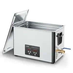 VEVOR 30L 480W 40kHz Stainless Steel Ultrasonic Cleaner, Professional Industrial Hand Tool with Digital Display, Cleaning Basket, Upgraded Handle for Parts, Carburetors