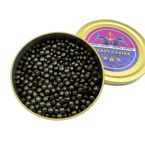 Candy Caviar Tins (3-Pack) - Tiktok Viral - Fake Sturgeon Caviar Prank – Black Raspberry Fruit Pearls - Perfect for Pranks