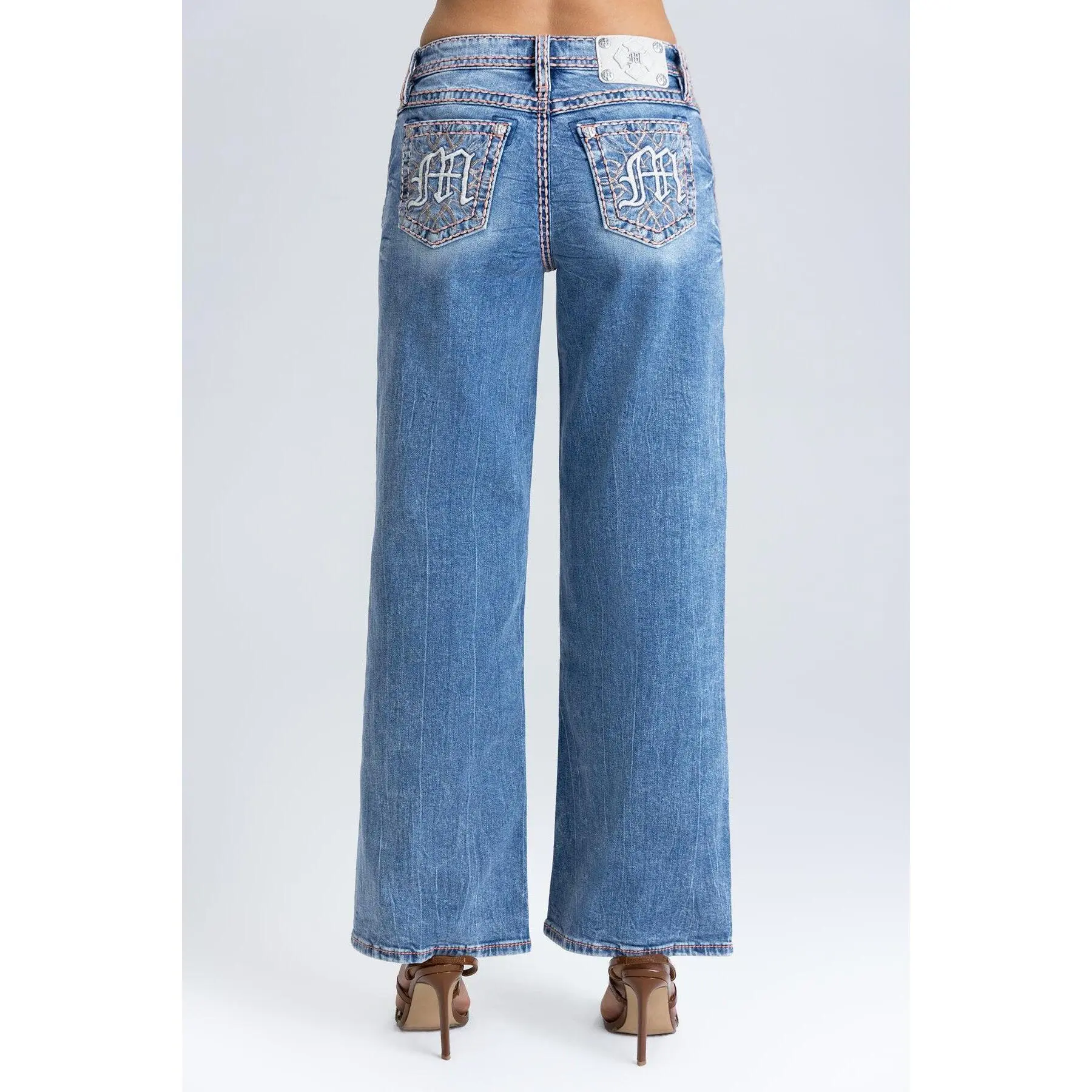 Electric Stitched Wide Leg Jeans Electric Stitched Wide Leg Jeans