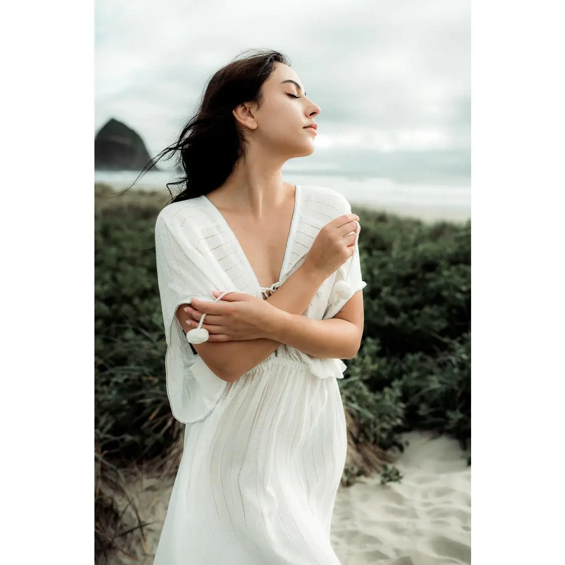 Nomad Metallic Thread Maxi Dress - White