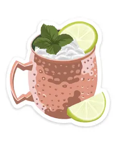Mule Cocktail Waterproof Vinyl Sticker, 3x2.75"