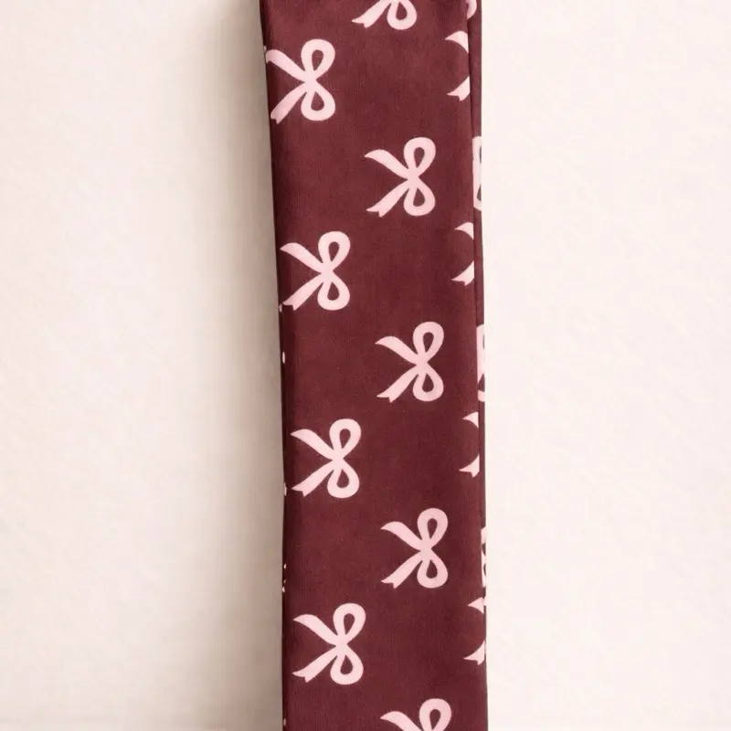 Sugar Ribbon Headband - Maroon with White Bow Design for Festive Outfits