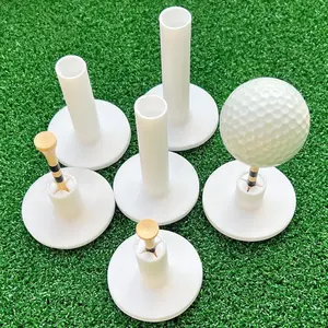 16- Rubber Golf Tees for Mats,Driving Range & Indoor Golf Simulator - Universal Tees for Artificial Turf Mats with 6 Rubber Stands & 10  Tees