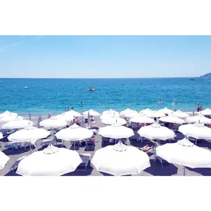 Amalfi Beach White Umbrellas