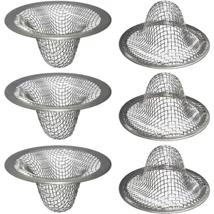 🚿 6PCS 1.0" Stainless Steel Drain Strainers| Hair Catcher for Sinks/RV/Laundry Bathroom Organizer Set