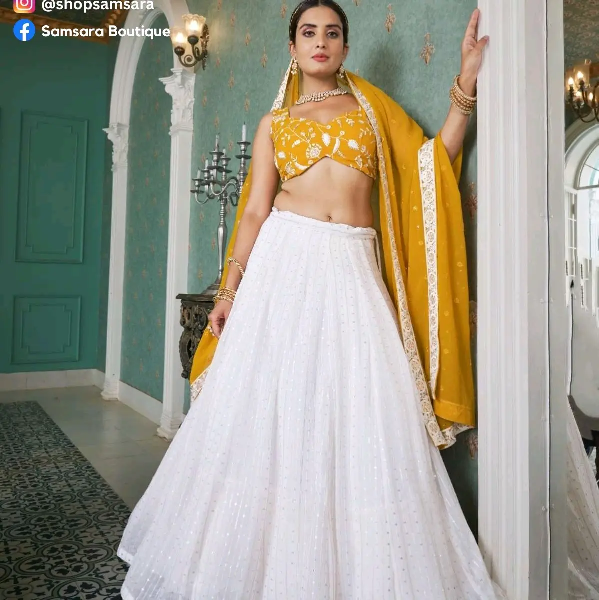 Yellow Haldi lehenga Traditional