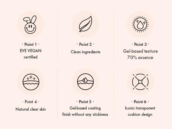 [AMUSE Seoul Official] DEW JELLY VEGAN CUSHION | 5 Shades Concealer Foundation Makeup Cosmetic