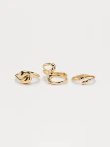 Jude Abstract 3 Piece Bracelet Set - Gold