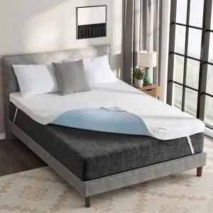 EGO Original White Mattress Topper, Gel Memory Foam, Cooling Sleep with Ventilated Design & Removable Fitted Cover, Twin, Full, Queen, King Sizes Machine Washable Pressure Relief Comfort