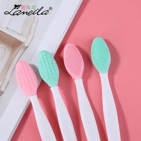 Silicone Cleansing Tool Pack - Daily Double-Sided Design Facial Brush Cleanser, Lightweight At-Home Facial Scraper, Unscented Adult Skincare Instrument for Gentle Face & Body Care (Pink, Multiple Packs)
