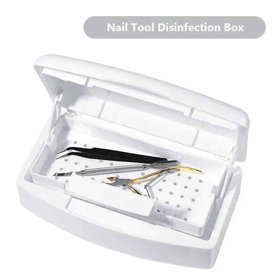 Nail Art Sterilizer Tray Storage Organizer Clean Box for Tweezers Cuticle Nipper  Disposable Sterilizing Bags Included