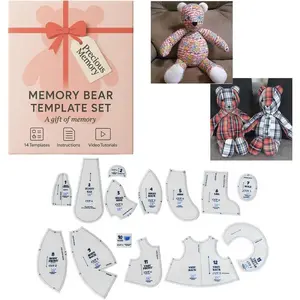 18in Memory Bear Patterns for Sewing - Memory Bear Bunny Acrylic Template Cutting Ruler Set - Gifts for Christmas Birthday Decorations