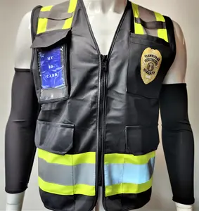 FX Two Tone Black Security Safety Vest with 4 Front Pocket FX Two Tone Black Security Safety Vest with 4 Front Pocket
