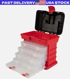 Storage and Tool Box Durable Organizer Utility Box with 4 Compartments
