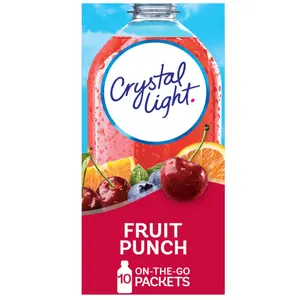 Crystal Light Fruit Punch Powdered Drink Mix, Low Calorie, On-The-Go, 10 Count - Beverage, Mixed
