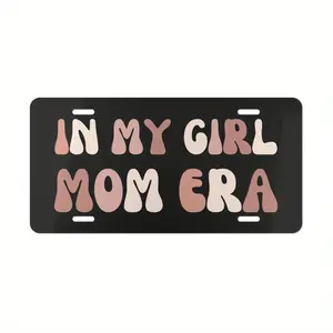 Vintage Mom Car Plate, Girl Mom Front Plate, Pink Car Accessories, Mom Gift, Mom Era Accessories, Cute Car Accessories, Aluminum Front Plate - 6x12inch Polished Metal Standard Plate, Easy to Install, Decorative Use Only, Made in USA