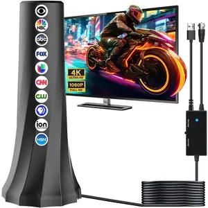 1000 Mile Ultra-Long Range TV Antenna for Smart TVs, Digital Antenna with Built-in Amplifier, 10 Feet Long, Compatible with 4K, 8K, 1080P, Fire TV, DVB-T2