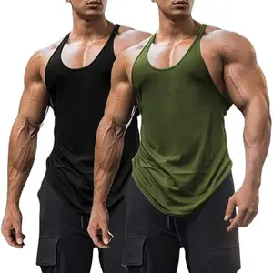 Mens Workout Tank Tops Fitness Bodybuilding Sleeveless Gym Muscle Stringer Shirts Men’s Stringer Tank Tops Y-Back Bodybuilding Muscle Sleeveless T-Shirts Gym Fitness Tank Shirts