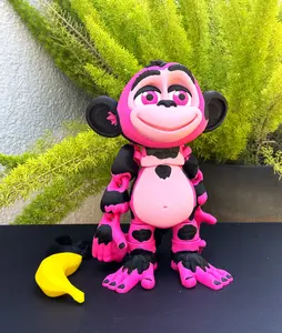 Jumbo 3D Printed Articulated Cow Monkey Fidget Toy, 9" Posable Monkey, Stands on Its Own for Fun Poses and Display, Executive Desk Toy, Fidget Toy 3D Printed in USA