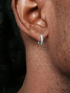 Rhinestone Decorated Hoop Earrings (1 Pair), Elegant All-match Jewelry for Girls Gift, Female Classic Fashion Accessories for Daily Wear