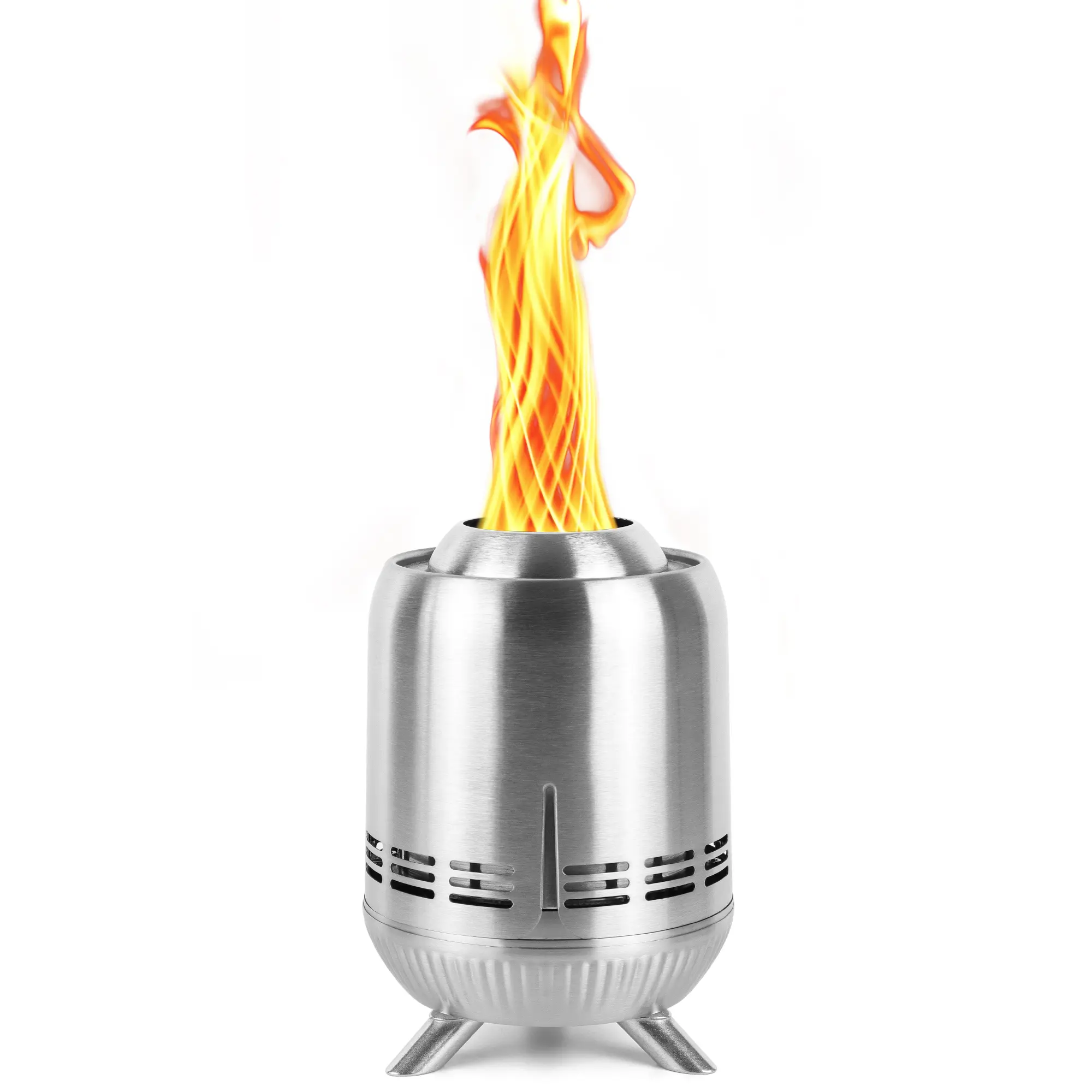 BiggerFire 9" Tabletop Fire Pit Stainless Steel Small Outdoor Stove Low Smoke Burning Portable Firepit Fueled by Pellets or Wood for Patio Camping Garden Backyard with Travel Bag 23.2x16.3cm