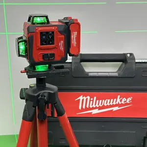 2026 Milwaukee 16 Lines 4D Laser Level 360° Self-Leveling Heavy Duty Green Beam 25m Range ±3° Accuracy Digital Touch Screen 4-Plane Locking Mode Industrial outdoor gear power tool