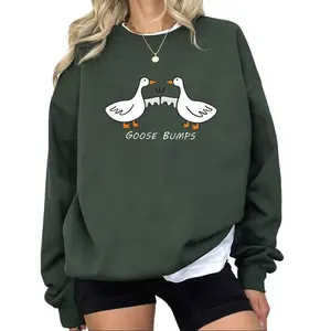 Funny Goose Bumps Hunting Season Sweatshirt 90s Deer Dog Hunter Retro Unisex Pullover Cotton