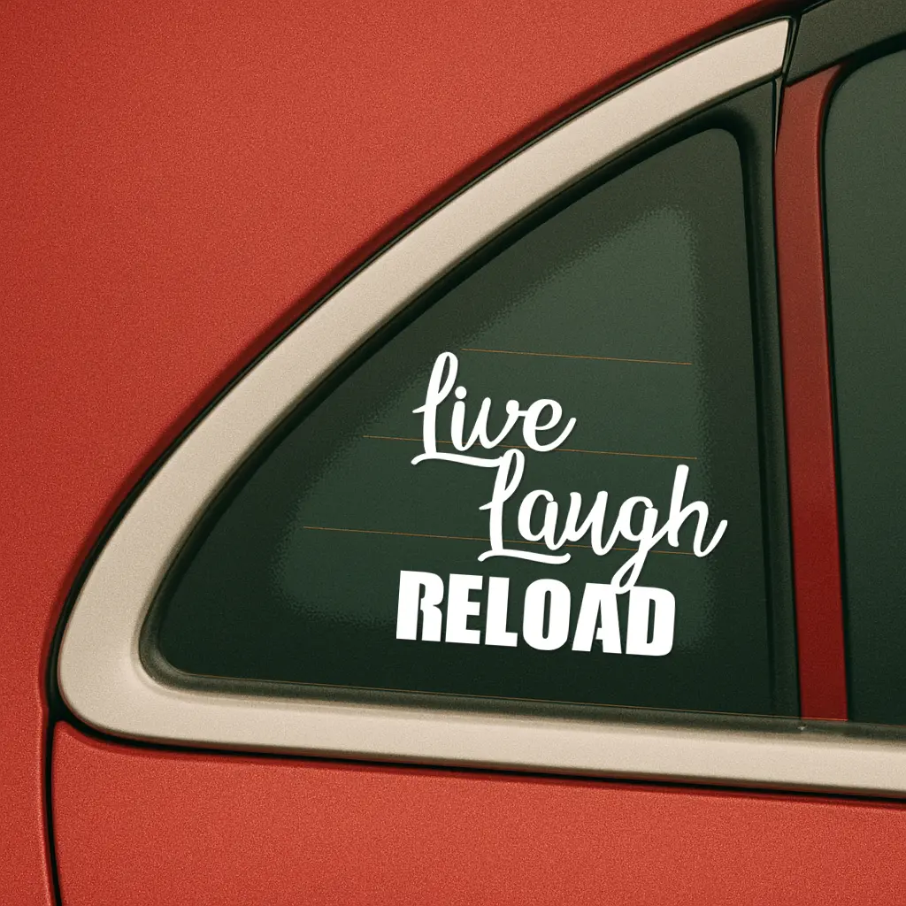 2A Truck Decal LIVE LAUGH RELOAD for Car or Truck by Stick'emAll Vinyl Decals for Cars, Trucks, Trailers, Boats, RVs and Golf Carts