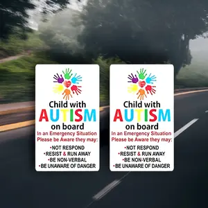 Child with Autism Emergency Sticker - On Board