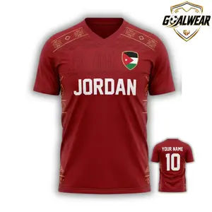 GOALWEAR - Personalized Jordan 2026 Soccer Jersey, Custom Name Number Football Jersey,V-Neck Jordan Flag Game Day Shirt,Jordan Fan Jersey, Great Gift for Players and Fans, Soccer Lover Outfit Idea