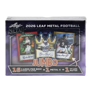2026 Leaf Metal Football Hobby Jumbo Box (8 Autos Plus)