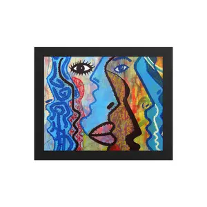 Matte Paper Framed Poster with Black Wood Frame - Multiple Sizes, Lightweight Artistic Wall Decoration for Easy Hanging