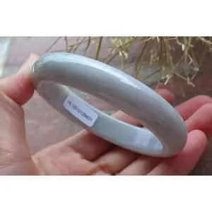 Certified Hand Carved Green 100% Natural Myanmar Burma Grade A JADE Jadeite Circle Bangle Bracelet 58mm