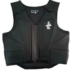 EPT Bull Riding Vest v3.0- Black Leather EPT Brand - Adult Sizes: Small to X-Large
