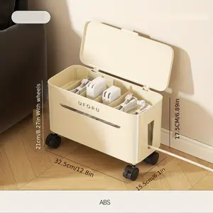 Cable management box with rollers, desktop cable management with cover