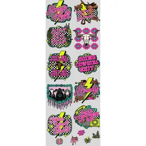 Neon Cowgirl DTF Transfers Gang Sheet 22” wide x 60” long DIY Direct to Film T Shirt Transfers