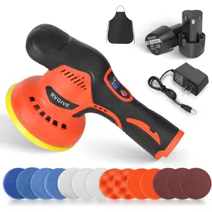 Car Buffer Polisher with 2 PCS 12V Lithium Battery, 8 Speed Variable, 2800-5500RPM Brushless Polisher Suitable for Car Boat Polishing, Detailing, Waxing, Scratch Removal