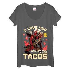 Women's Marvel Deadpool Taco Cupid Scoop Neck
