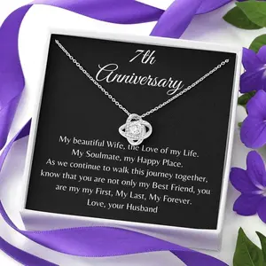 7th Anniversary Gift for wife, Seven Year Anniversary gift, Jewelry, Necklace, Anniversary gift for wife, Anniversary gift for her, Anniversary Gift, Necklace Jewelry With Message Card & Box