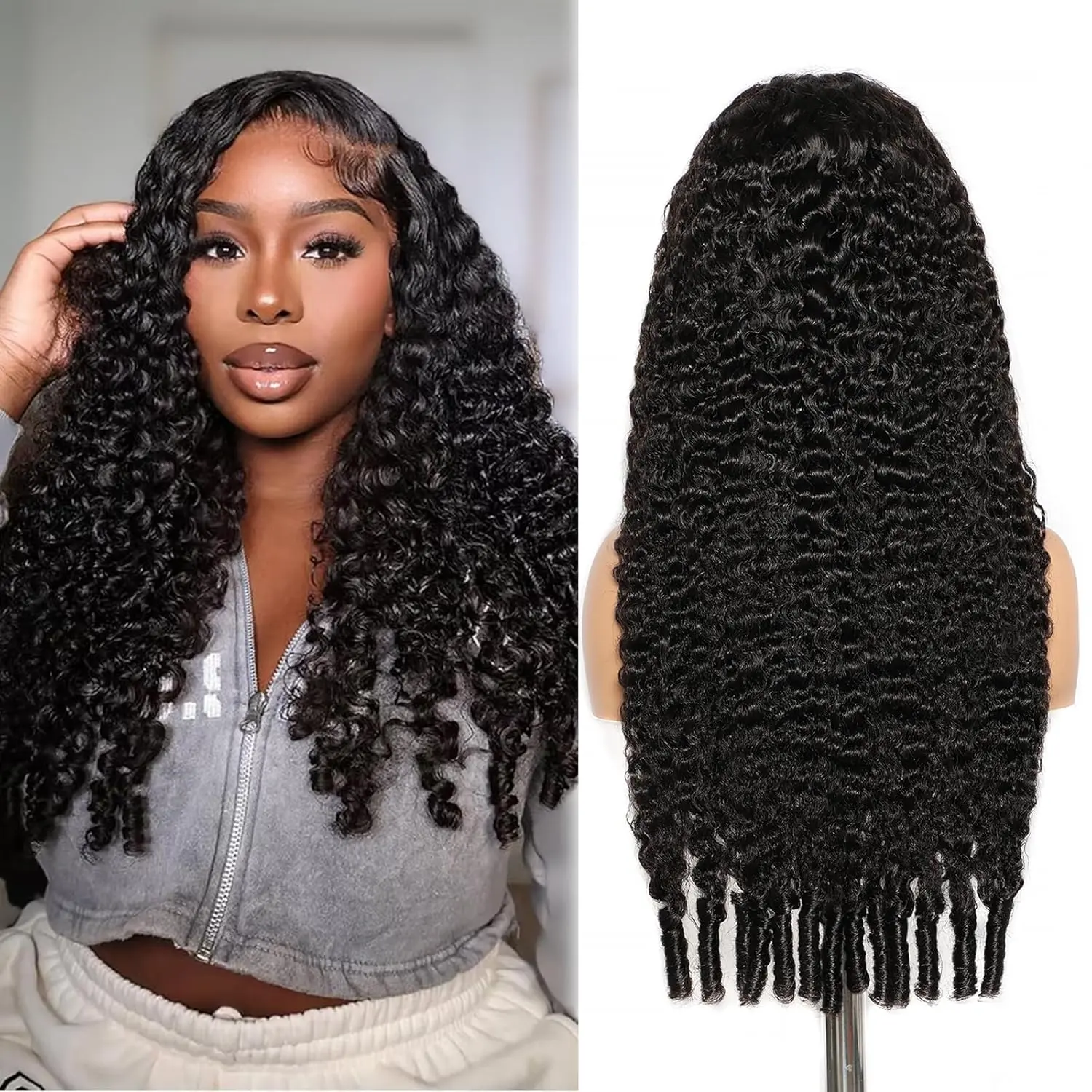 [NEW IN] Raw Burmese Curly Hair Wig Full 13x6 Lace Frontal Wig Human Hair Vietnamese 180 Density Spiral Burmese Curly Lace Front Wig