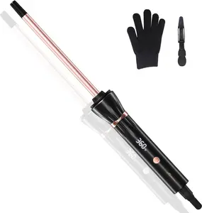 3/8 Inch Small Wand Curling Iron with 9 Temps, 9mm Mini Hair Curler with LCD Display, Fast Heat Up & Anti-Scald Design, Suitable for Short/Long Hair for Gifts for Women