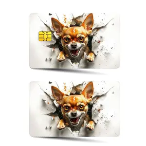 2-Pack Dog Pattern Credit Card Stickers, Ultra-Thin Waterproof Scratch-Resistant, Personalized Bank Card Decorative Stickers, Durable Waterproof Stickers