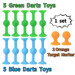 （12PCS）Game Set (Blue and Green) - Sports Indoor, Outdoor Suction Cup Darts Throwing Game