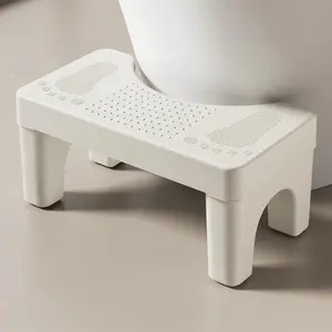 6.7 Inch Toilet Stool Squat Adult, Poop Stool for Bathroom, Non-Slip Squatting Potty, Lightweight Pooping Stools Portable for Travel, Toilet Step Stools for Adults/, White