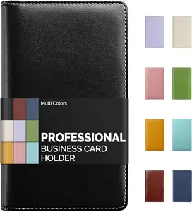 Leather Professional Business Card Book Holder Organizer, 240 Card Capacity PU Name Card Credit Cards Booklet