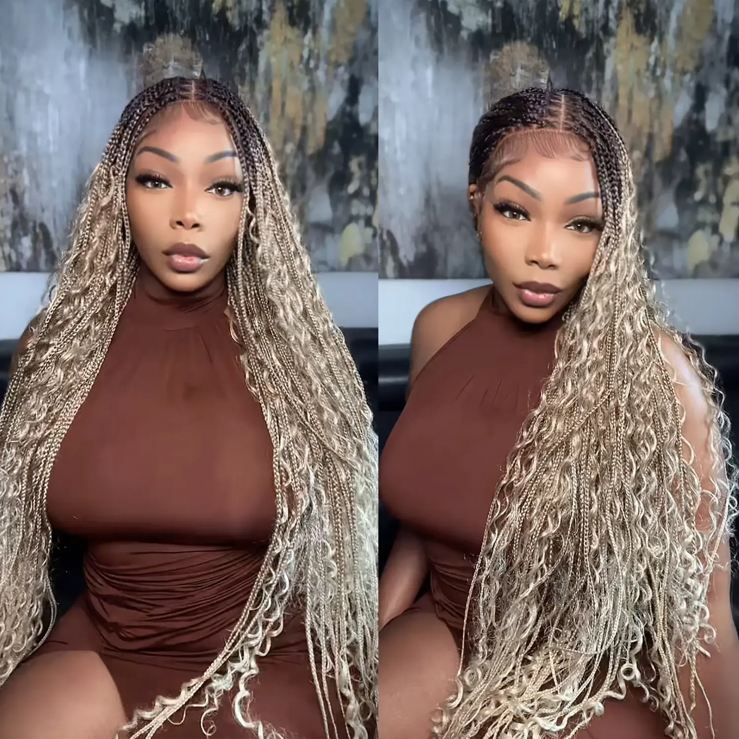 SuperNova 36" Boho Box Braided Wig #OT4/27/613 Honey Blonde Balayage | Knotless Full Lace, Pre-Cut Lace & Drawstring Fit, Lightweight Premium Synthetic, Natural Long #SummerVibes #DealsForYouDays