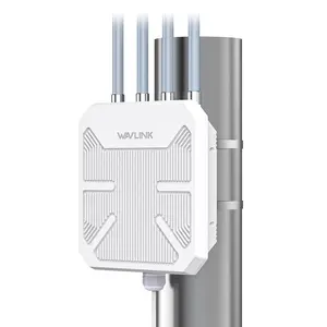WAVLINK Outdoor Wifi Extender AX1800 Dual Band Long Range Wifi Extender with Poe, IP67 Weatherproof, 4X8Dbi High-Gain Antennas, Outdoor Access Point for Farm, Courtyard, Factory, Campsite, Gazebo