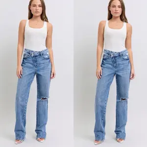 Gia Judy Blue High Rise Criss-Cross Jean